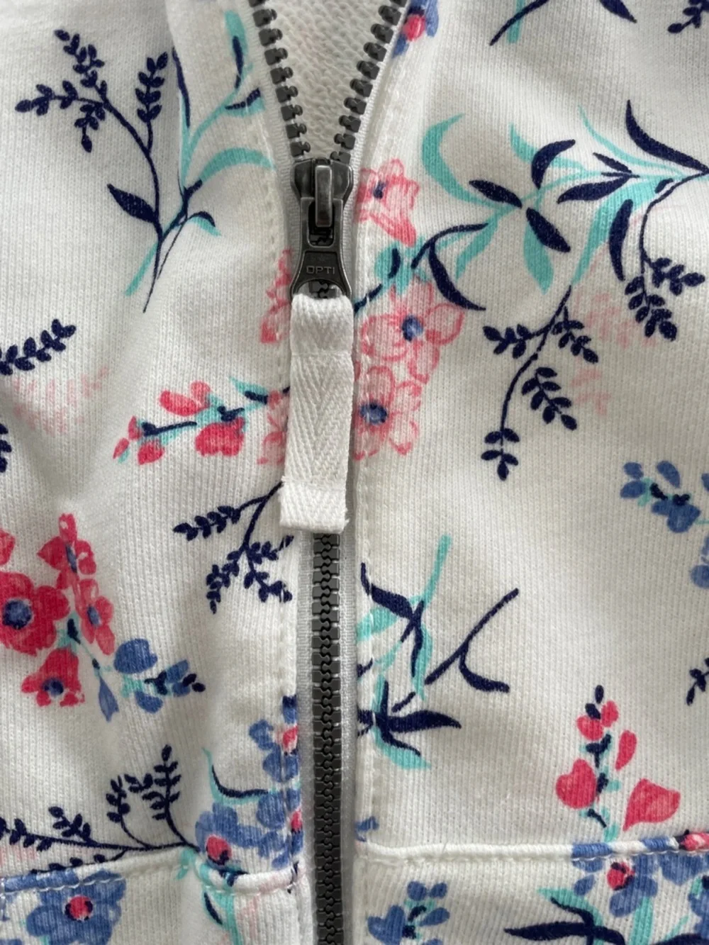 SALE! NWT Carter's White Floral Zip Hoodie with Pink and Blue Flowers SIZE 3T